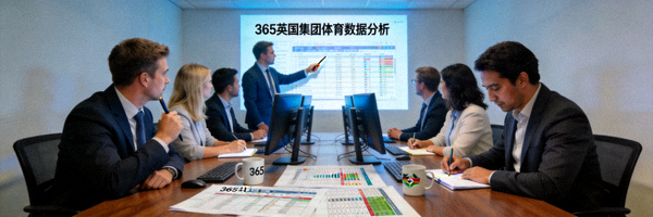 365英国集团专业团队工作场景 - 会议室讨论体育数据